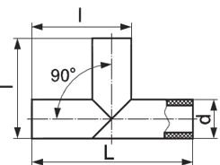 Тройник сварной равнопроходной 90 градусов схема