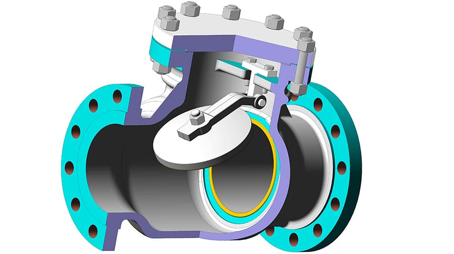 схема обратного клапана для трубопроводной арматуры