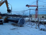 Сварка ПЭ трубы ø1200мм для напорной канализации, в Московская Обл. Внуково.